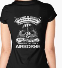 airborne infantry mom airborne jump wings airborne badge airborne brot Women's Fitted Scoop T-Shirt