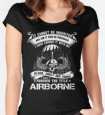 airborne infantry mom airborne jump wings airborne badge airborne brot Women's Fitted Scoop T-Shirt