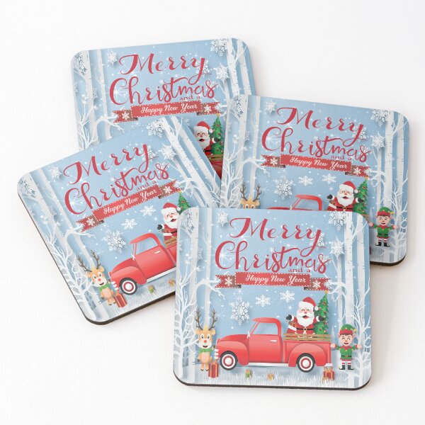 Item preview, Merry Christmas And A Happy New Year Santa Red Truck designed and sold by 3bythelake.