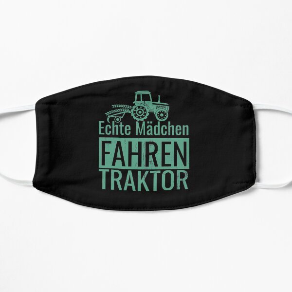 Echte Mädchen Fahren Traktor Flache Maske