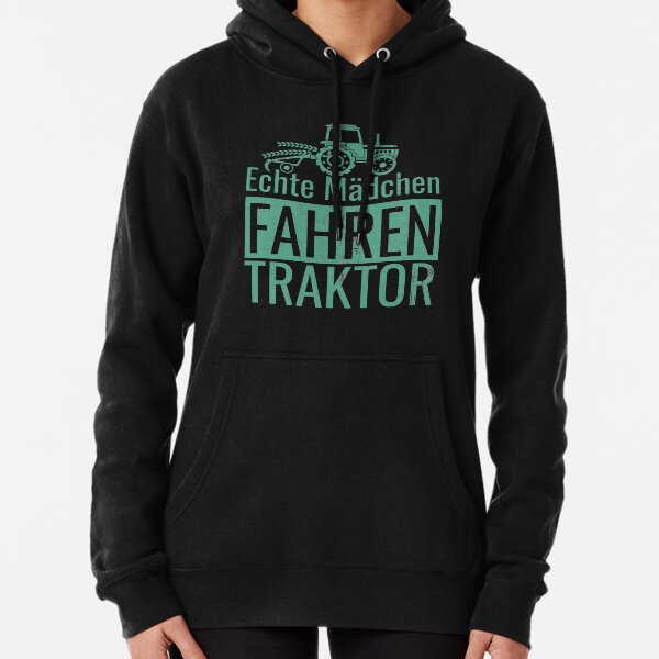 Echte Mädchen Fahren Traktor Hoodie
