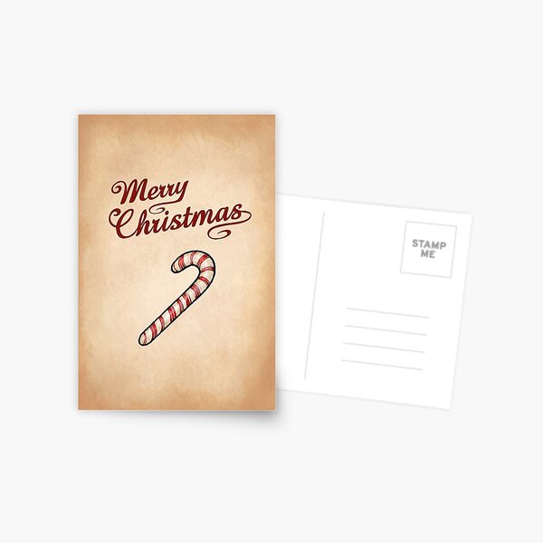 Candy Cane Greeting Postcard