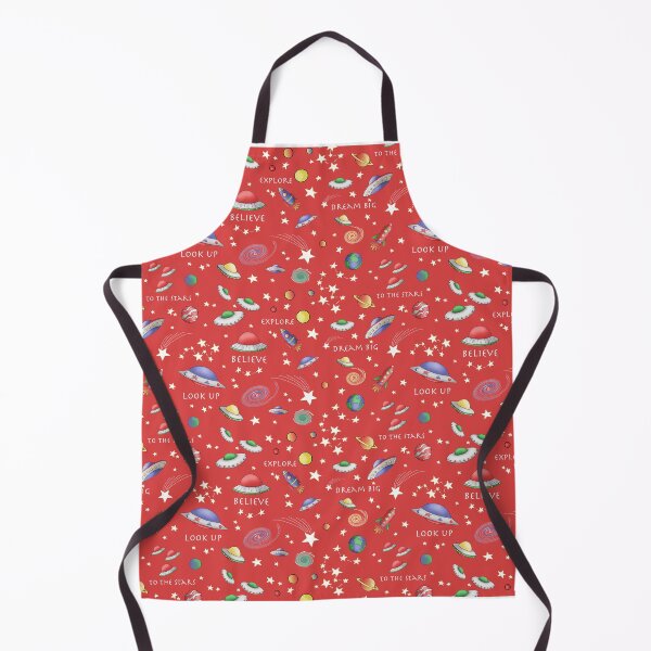 Red UFO Design Apron