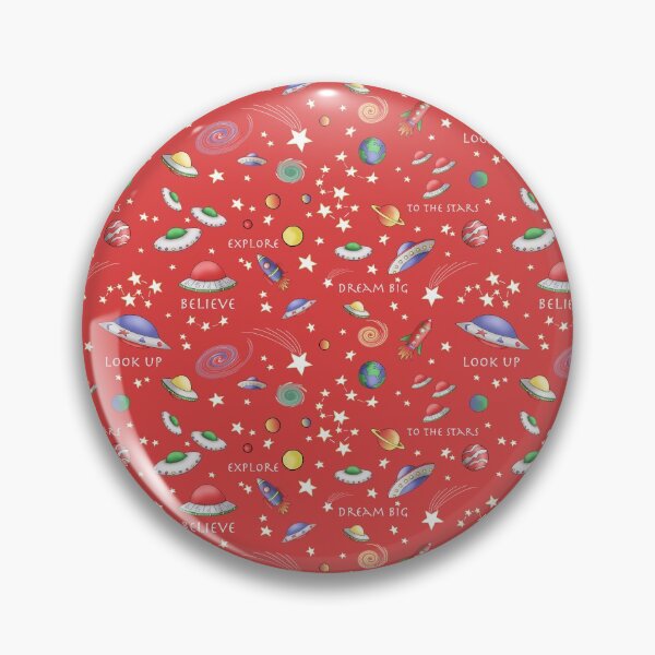 Red UFO Design Pin