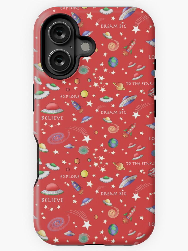 Thumbnail 1 of 4, iPhone Case, Red UFO Design designed and sold by MarylandMUFON.