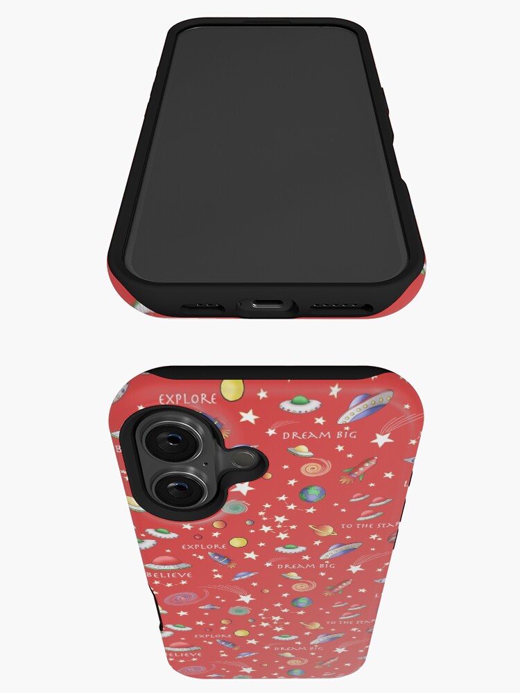 Thumbnail 3 of 4, iPhone Case, Red UFO Design designed and sold by MarylandMUFON.