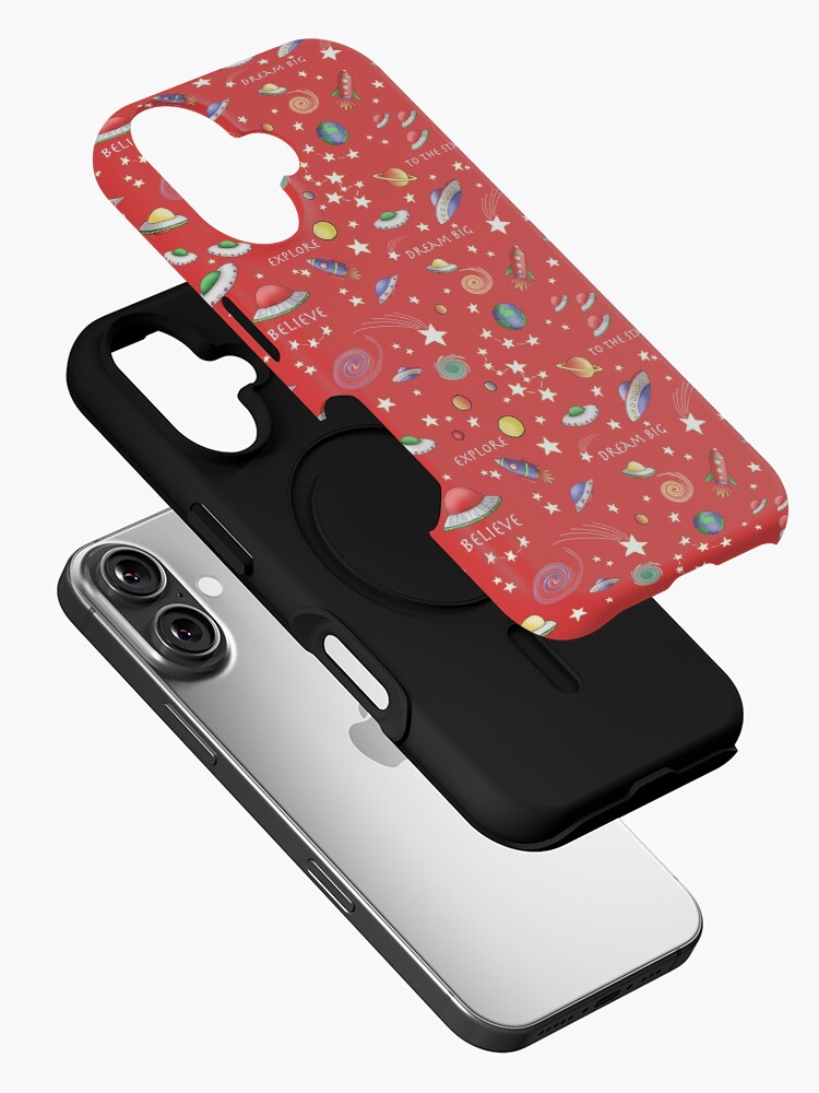Thumbnail 2 of 4, iPhone Case, Red UFO Design designed and sold by MarylandMUFON.