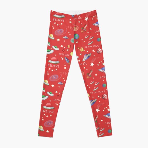 Red UFO Design Leggings