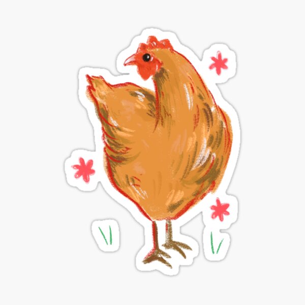 “Chicken Sticker 2” Sticker for Sale by zoekxart | Redbubble