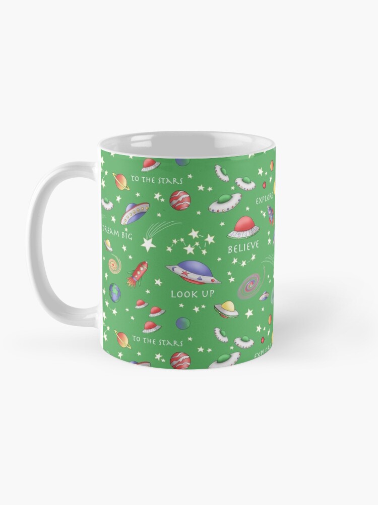 Thumbnail 3 of 6, Coffee Mug, Green UFO Design designed and sold by MarylandMUFON.