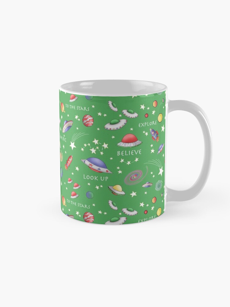Thumbnail 5 of 6, Coffee Mug, Green UFO Design designed and sold by MarylandMUFON.