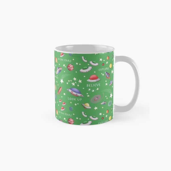 Green UFO Design Classic Mug