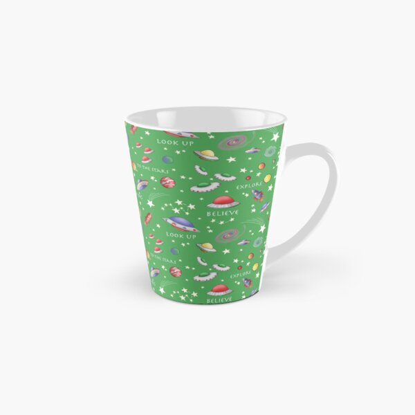 Green UFO Design Tall Mug