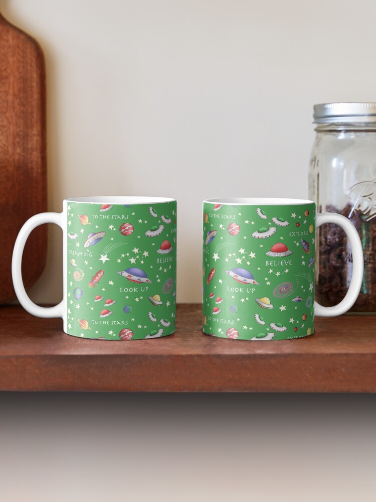 Thumbnail 2 of 6, Coffee Mug, Green UFO Design designed and sold by MarylandMUFON.