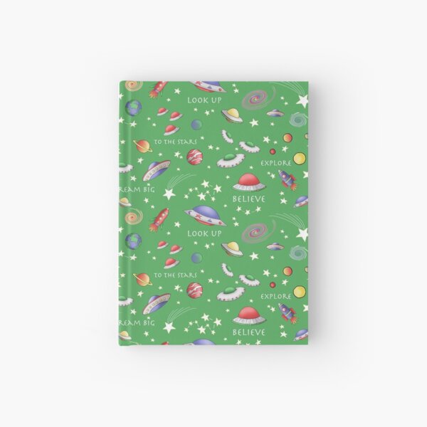 Green UFO Design Hardcover Journal