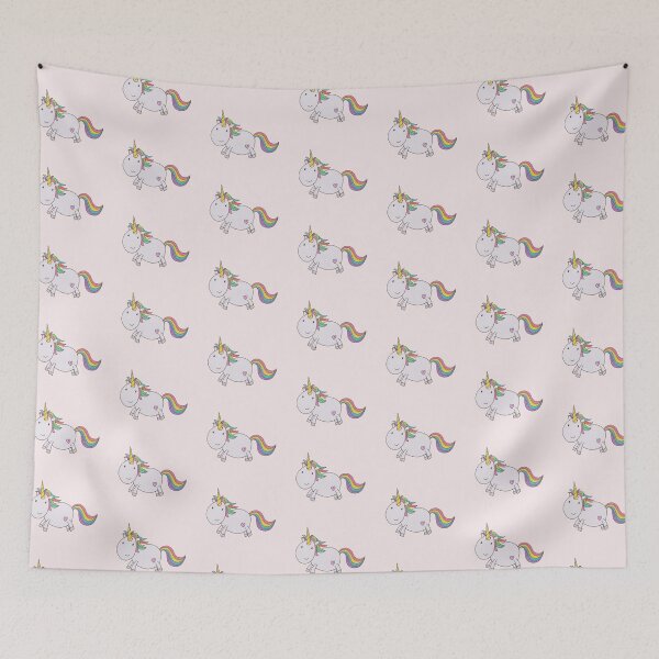 Item preview, Rainbow Unicorn - Light Pink Background designed and sold by LouiseFranksArt.