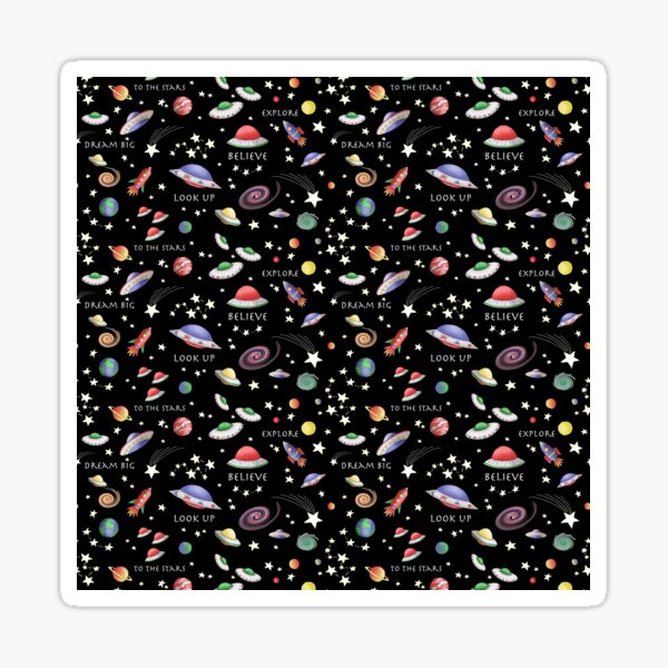 Black UFO design Sticker