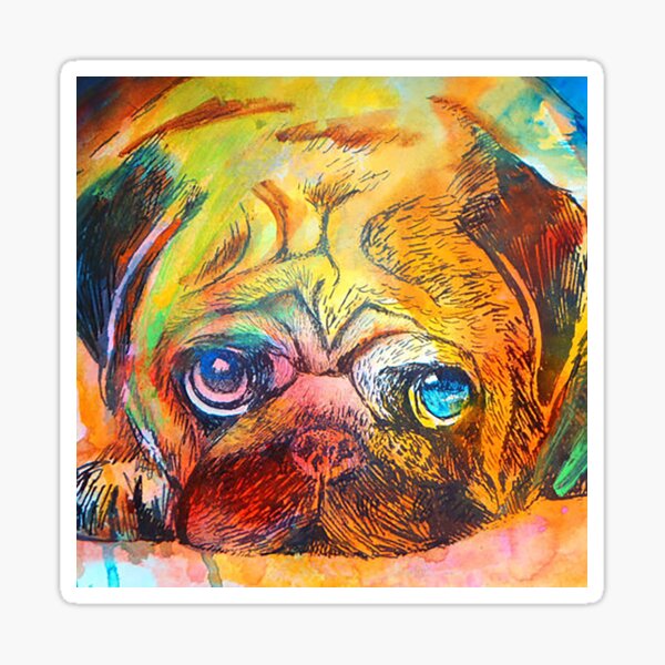 Mr Pug Pop Art Sticker