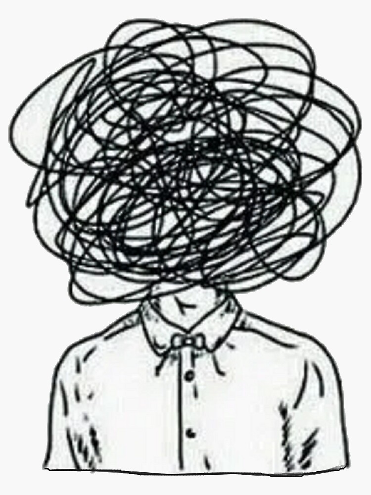 Man overthinking his life" Sticker for Sale by peternorstroom | Redbubble