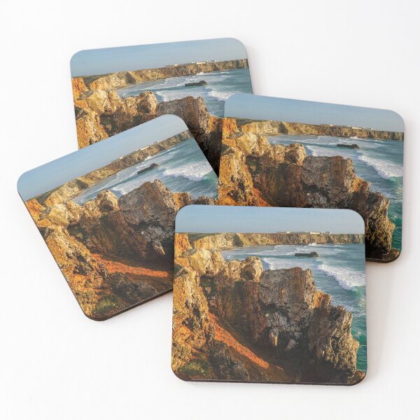 Item preview, Sunset Over the Deep Orange-Red Cliffs in Sagres, Portugal designed and sold by AWomanAfoot.