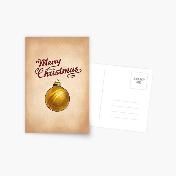 Christmas Bauble Gold Greeting Postcard