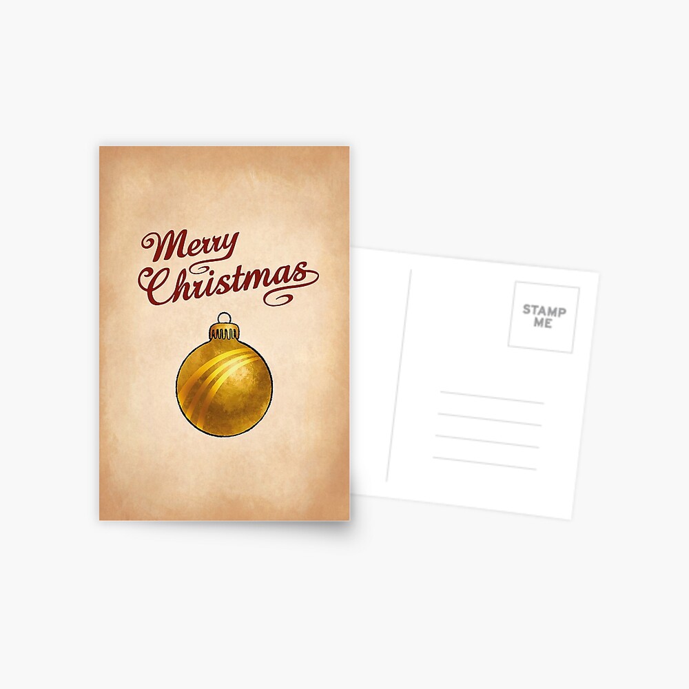 Christmas Bauble Gold Greeting Postcard