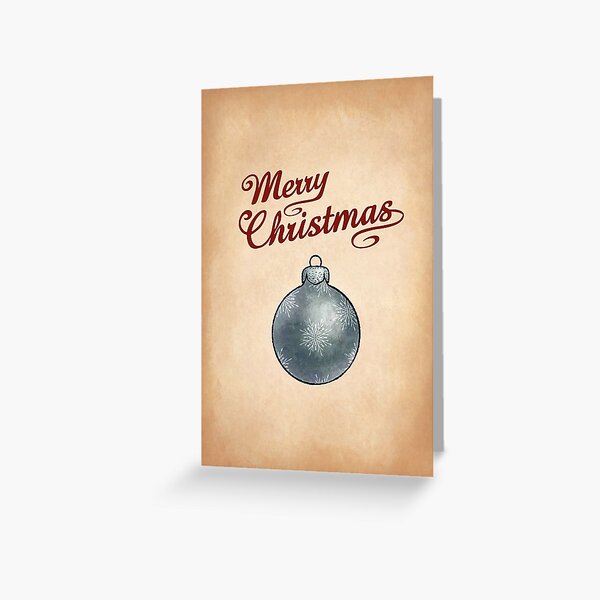Christmas Bauble Silver Greeting Greeting Card