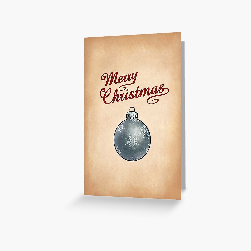 Christmas Bauble Silver Greeting Greeting Card
