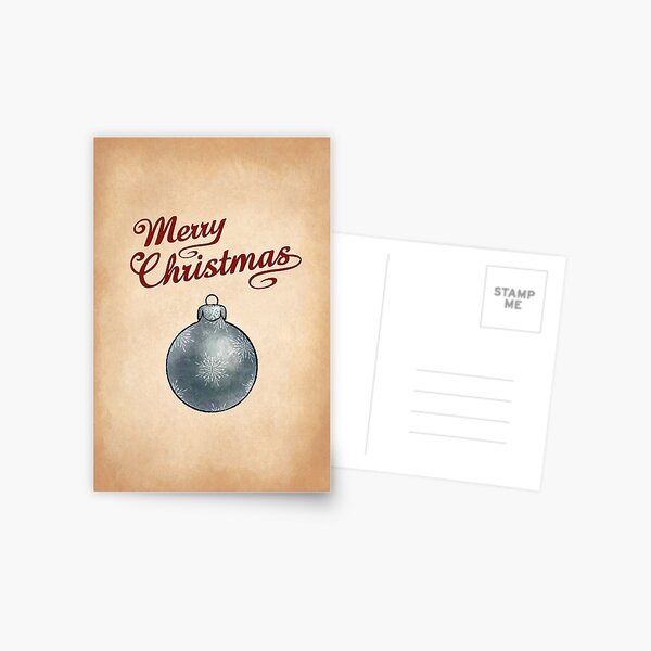 Christmas Bauble Silver Greeting Postcard