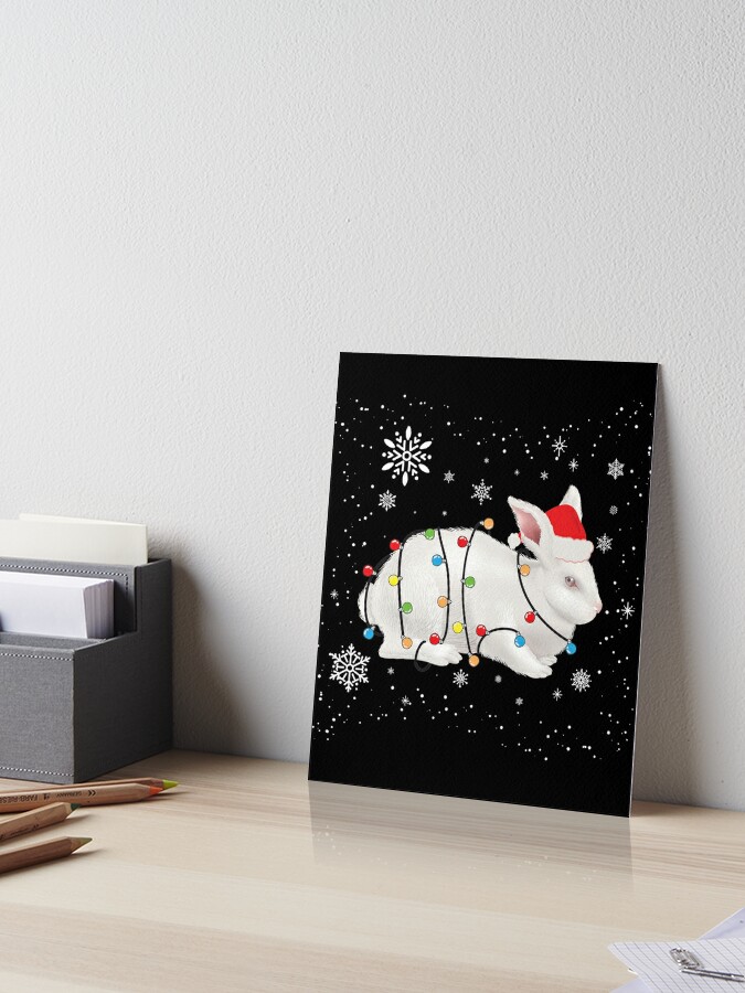 Christmas Card Printable  Cute Christmas Bunny Illustration