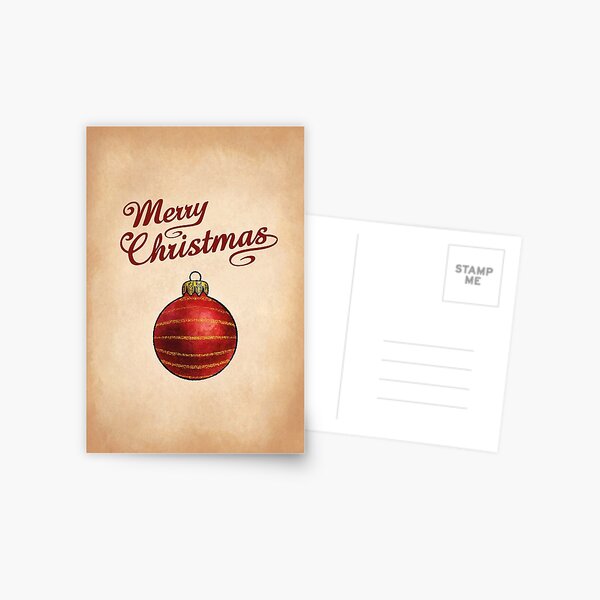 Christmas Bauble Red Greeting Postcard