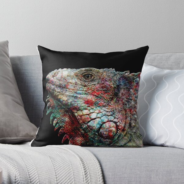 Rainbow Lizard Throw Pillow
