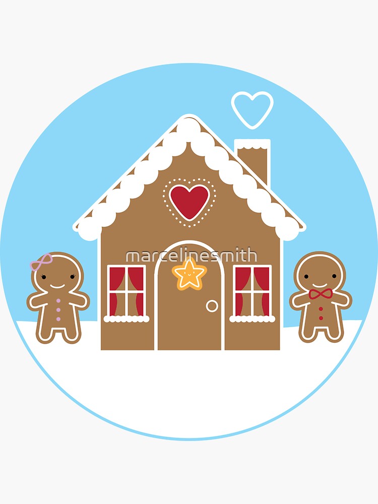 Thumbnail 3 of 3, Sticker, Kawaii Christmas Gingerbread House designed and sold by marcelinesmith.