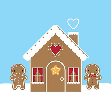 Artwork thumbnail, Kawaii Christmas Gingerbread House by marcelinesmith