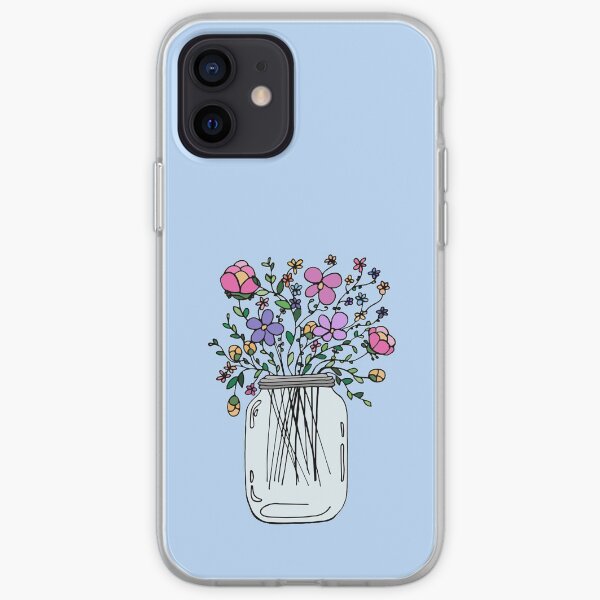 Pot Mason avec des fleurs Coque souple iPhone