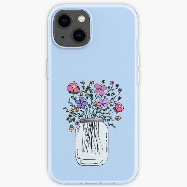Mason Jar with Flowers iPhone Soft Case