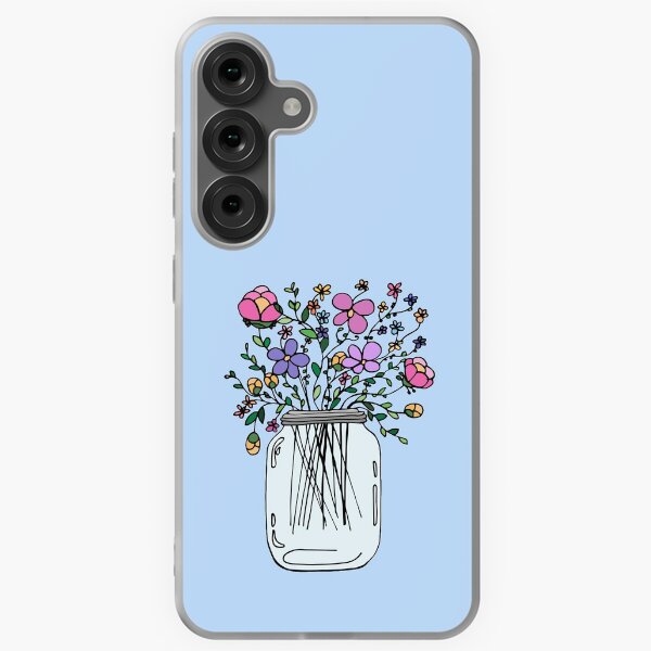 Aperçu de l'œuvre Pot Mason avec des fleurs créée et vendue par Ruta Rudminaite.