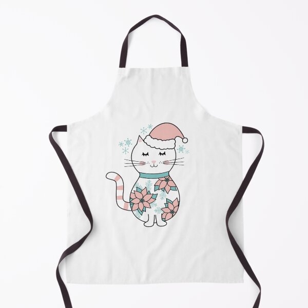 Item preview, Pink Poinsettias Christmas Kitty designed and sold by CoralFoxDesigns.