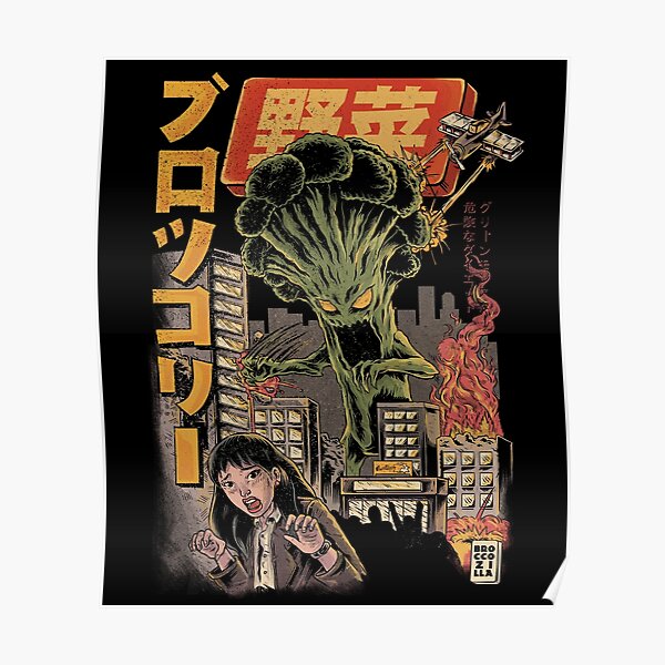 Broccozilla Black Version Poster