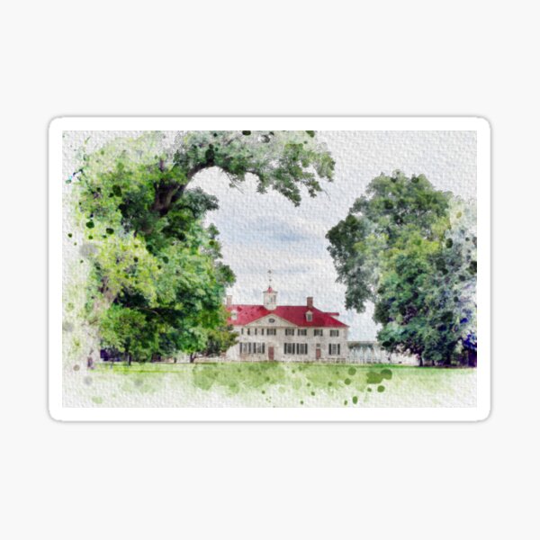 Mount Vernon Estate Watercolor Sticker