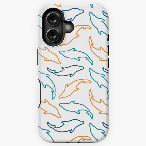 Vista previa del artículo con la obra «Patrón de los Miami Dolphins, fondo blanco», diseñado y vendido por brittlouise.