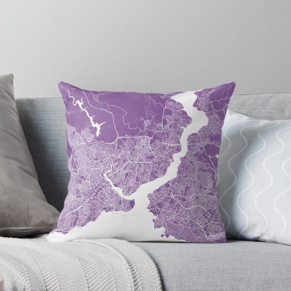 Item preview, Istanbul map lilac designed and sold by mapsart.