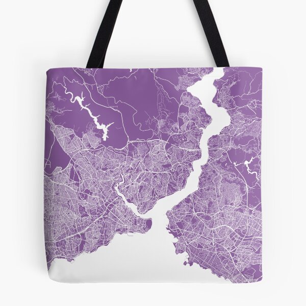 Item preview, Istanbul map lilac designed and sold by mapsart.