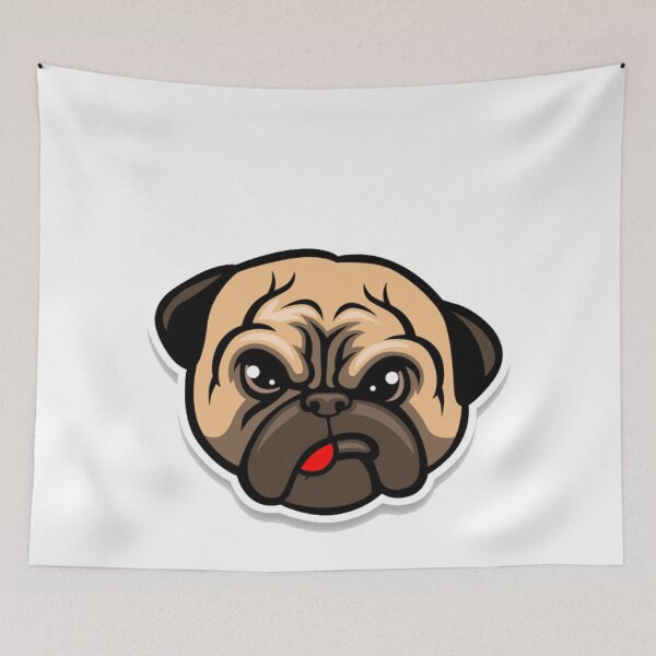 Item preview, Pug Face - Pug Bulldog Puppy Cartoon - Pug Life designed and sold by Borislav Shekerdzhiyski.
