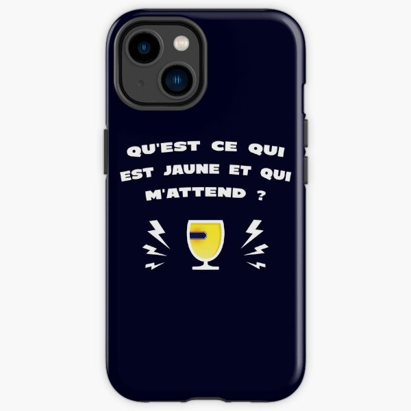 Yellow and who is waiting for me - Alcohol Humor Message iPhone Tough Case