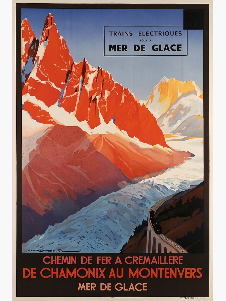 Disover retro classic Mer de Glace Post PLM poster Premium Matte Vertical Poster