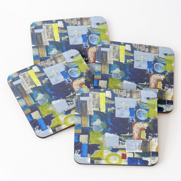 Item preview, Contemporary Blue Grey Mixed Media Shapes designed and sold by Tesby.