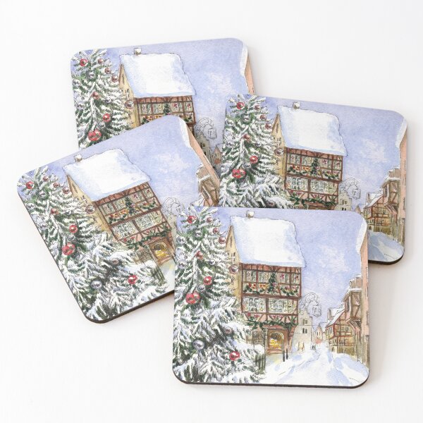 Item preview, Snowy Christmas Colmar city Winter Landscape designed and sold by Colibri77.