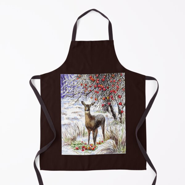 Item preview, Wild deer in winter. Snowy garden landscape. designed and sold by Colibri77.