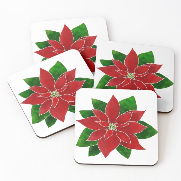 Item preview, Winter Poinsettia on White designed and sold by GrousyGirl.